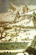 Pieter Bruegel detalj fran jagarna i snon,januari oil on canvas
